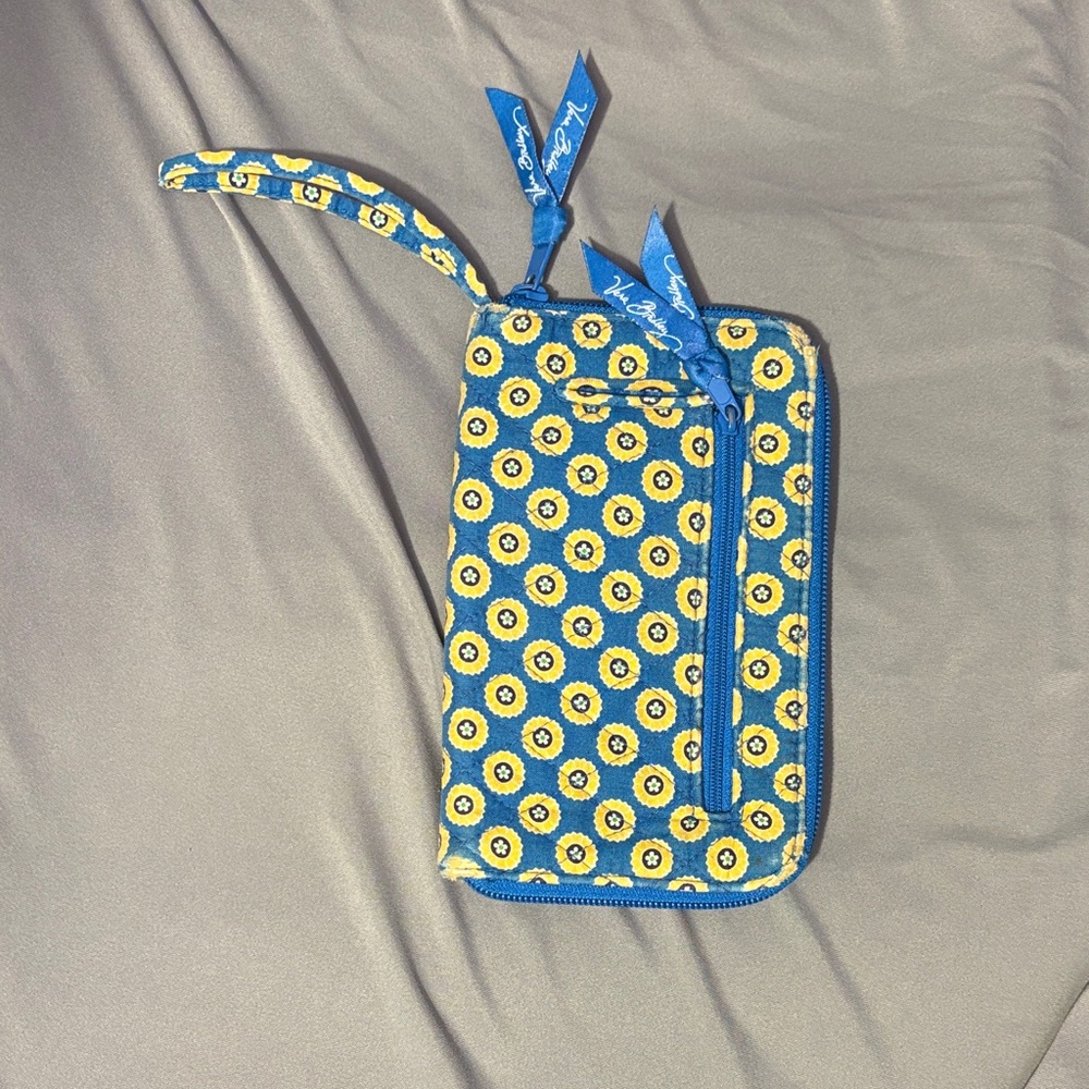 Vera Bradley Blue and Yellow Wristlet
